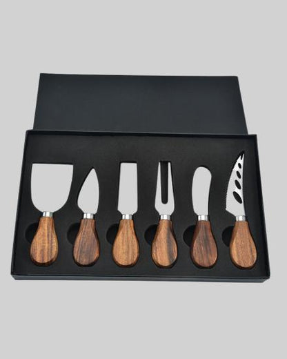 6-Piece Stainless Steel & Acacia Wood Cheese Knife Set  The Perfect Gift for Cheese Lovers