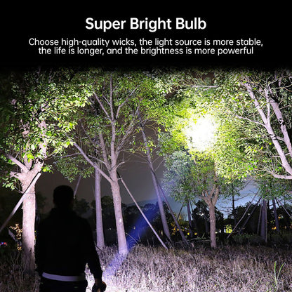 High Power Rechargeable LED Flashlight Durable Portable Outdoor Activity Light with Built-in COB Battery