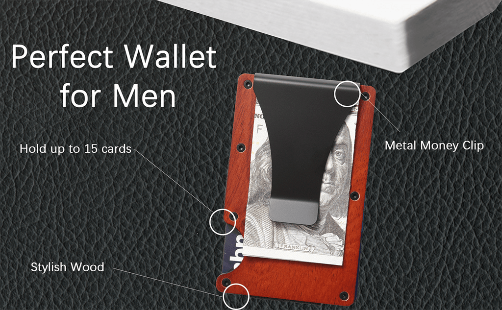 Elegant RFID Blocking Men's Slim Wallet with Bamboo Design