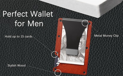 Elegant RFID Blocking Men's Slim Wallet with Bamboo Design