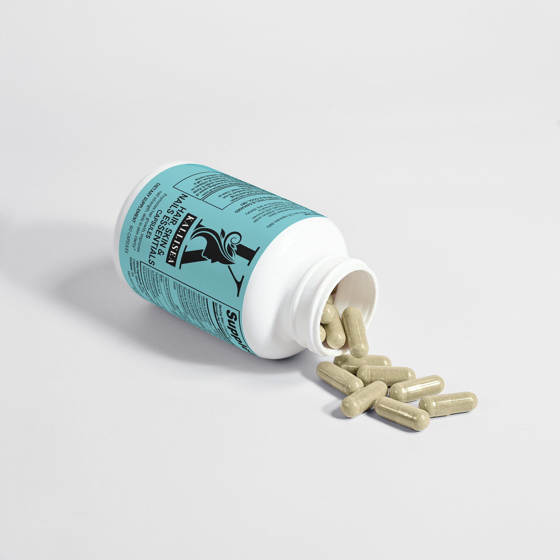 Kallisea Hair, Skin & Nails Essentials – Daily Beauty Supplement with Biotin, Collagen-Supporting Vitamins & Botanicals – 60 Capsules – Natural Glow Support for Women & Men