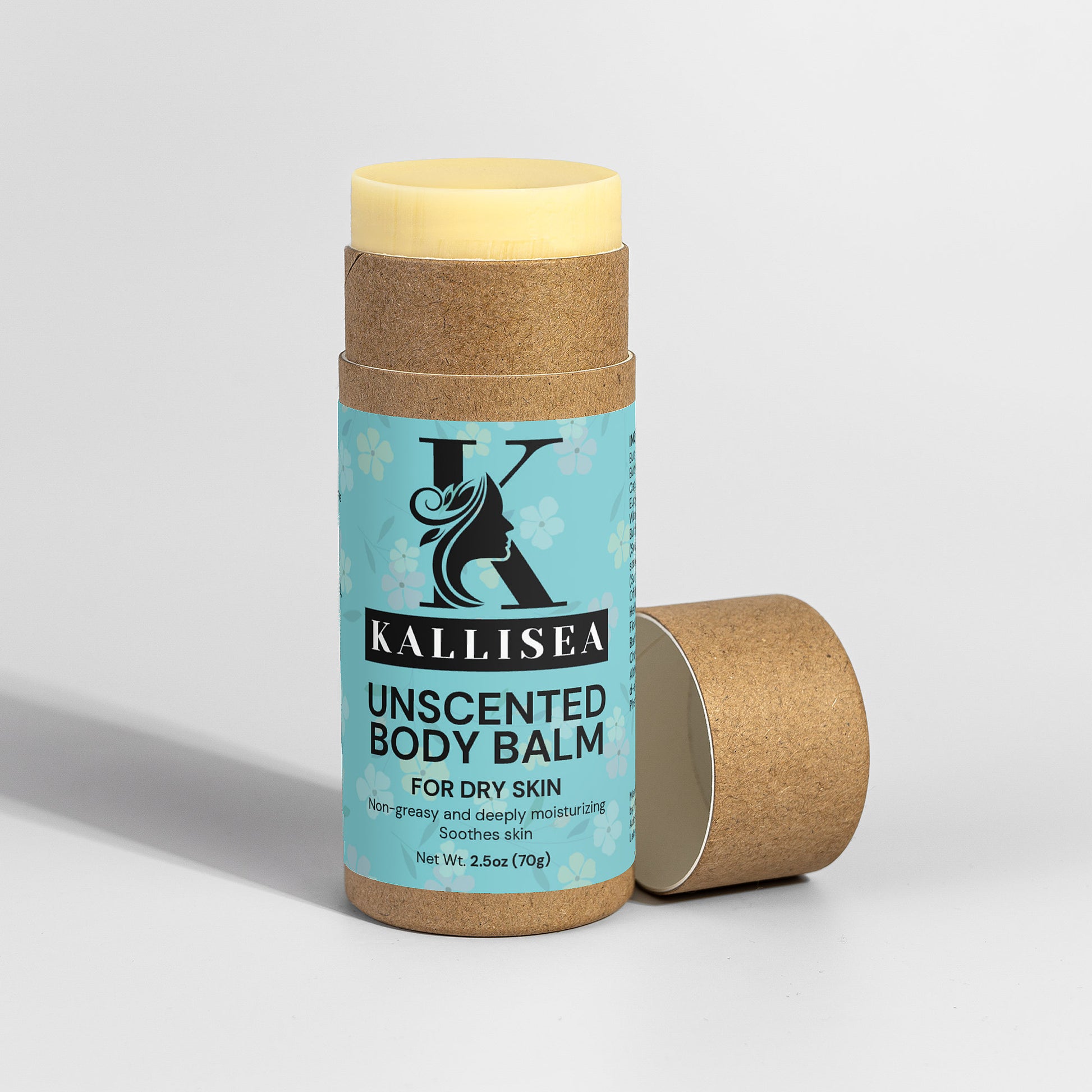 Kallisea Unscented Body Balm – Deep Moisture Stick for Dry Skin with Shea Butter, Cocoa Butter & Calendula – Eco-Friendly Solid Lotion in Biodegradable Packaging – 2.5 oz