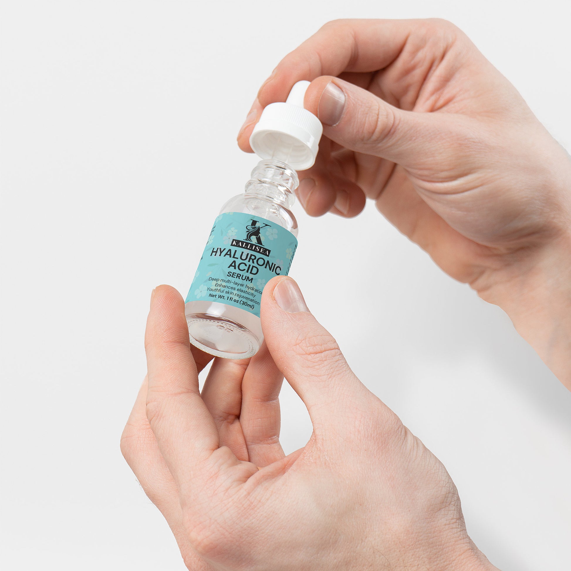 Kallisea Hyaluronic Acid Serum   4 Tier Hydration Complex for Deep Moisture & Skin Elasticity   Multi Molecular HA Formula for All Skin Types   Fragrance Free, Alcohol Free, Clean Beauty, 1 fl oz