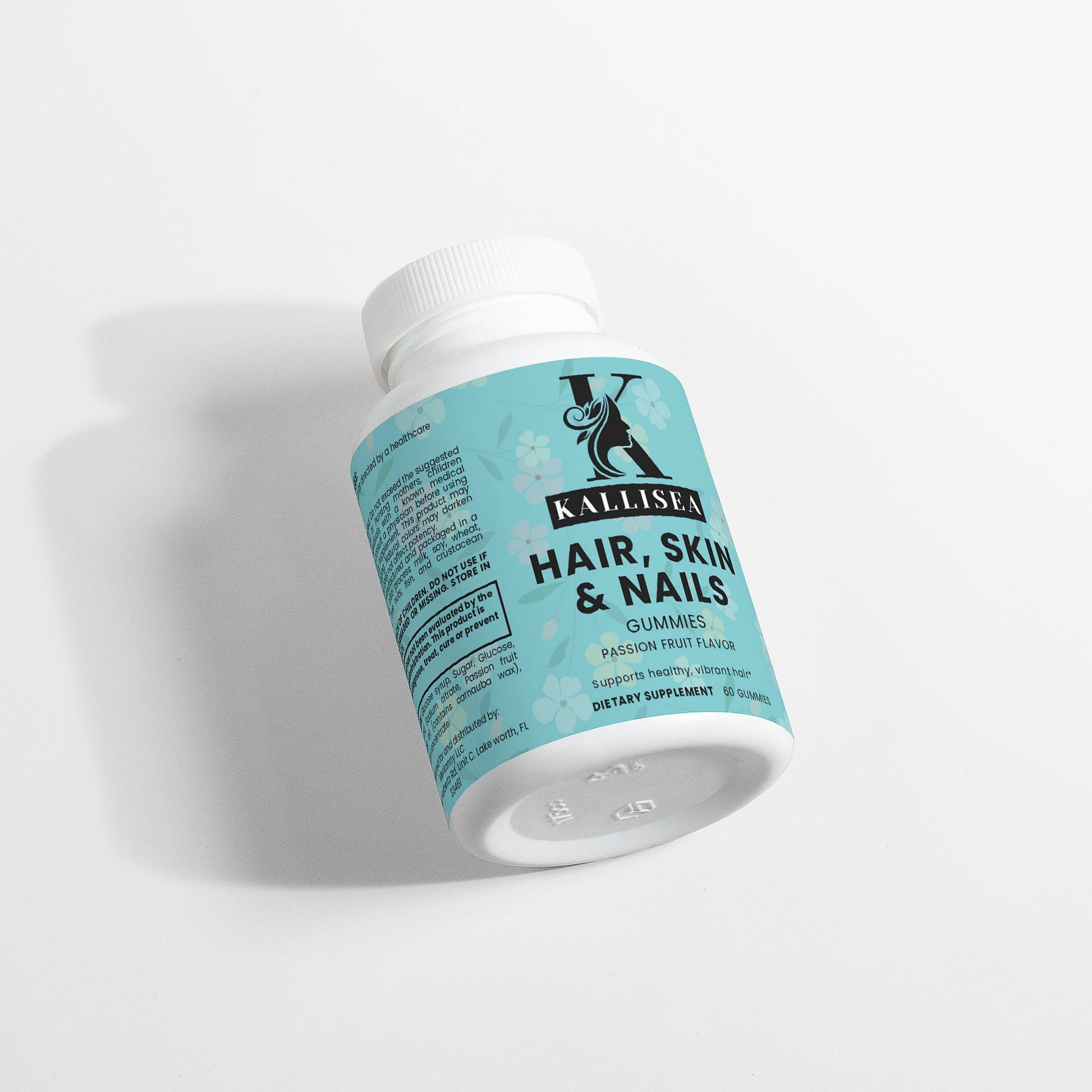 Kallisea Hair, Skin & Nails Gummies   Biotin, Collagen, Zinc & Vitamins A, C, D & E   Beauty Support for Glowing Skin, Strong Nails & Healthy Hair   Gluten Free, 60 Strawberry Gummies
