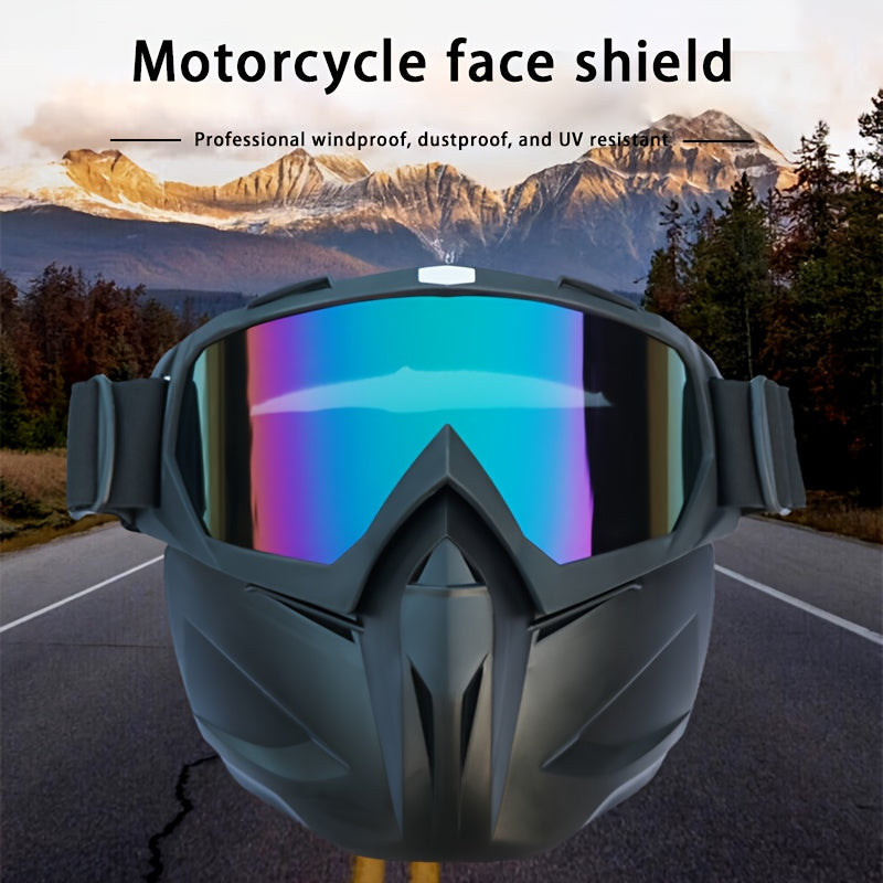 1pc Cool Motorcycle Protective Mask, Outdoor Sports Cycling Protective Glasses, Practicing Protective Mask, Electric Vehicle Glasses, Windproof Sand Dustproof Knight Mask