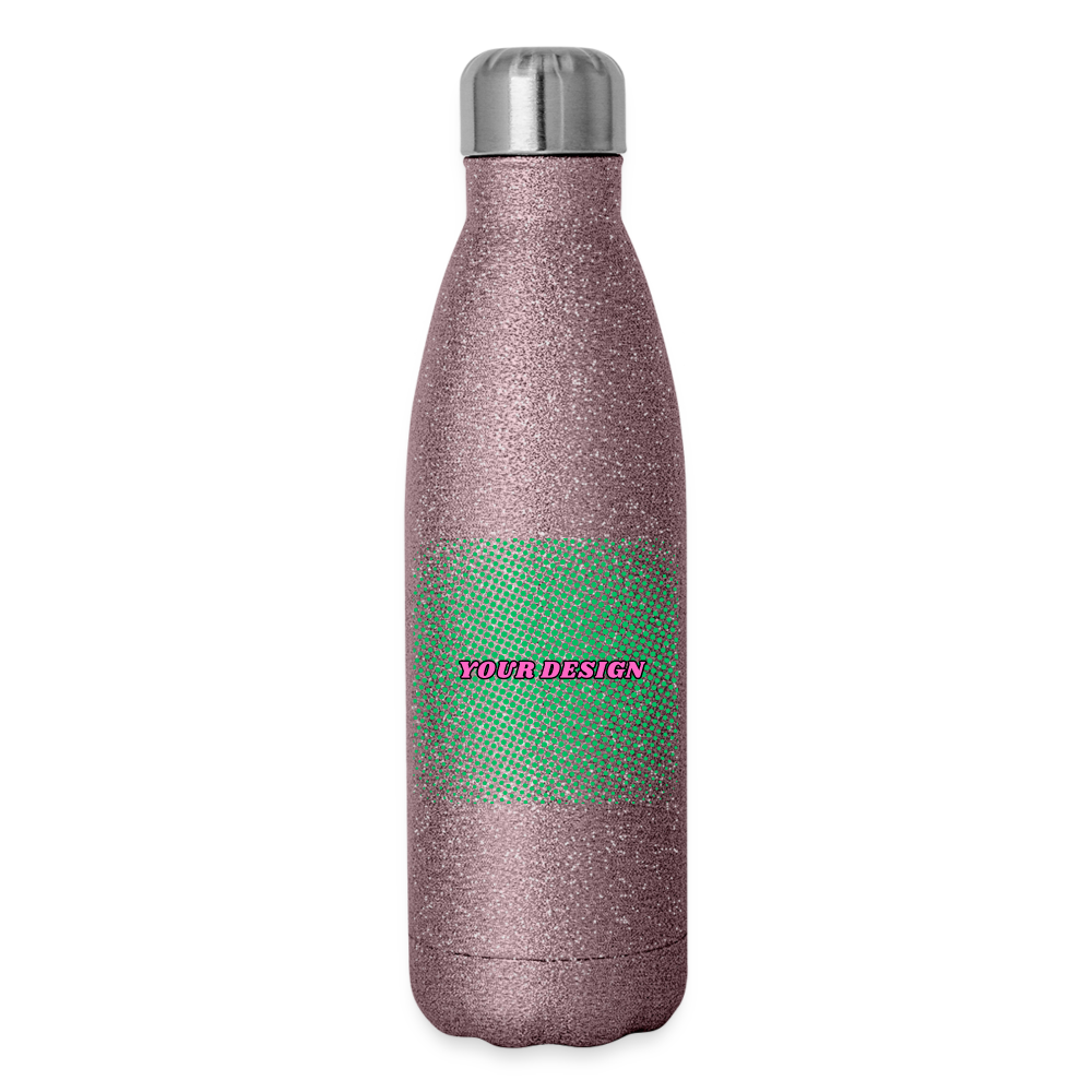 Insulated Stainless Steel Water Bottle - pink glitter