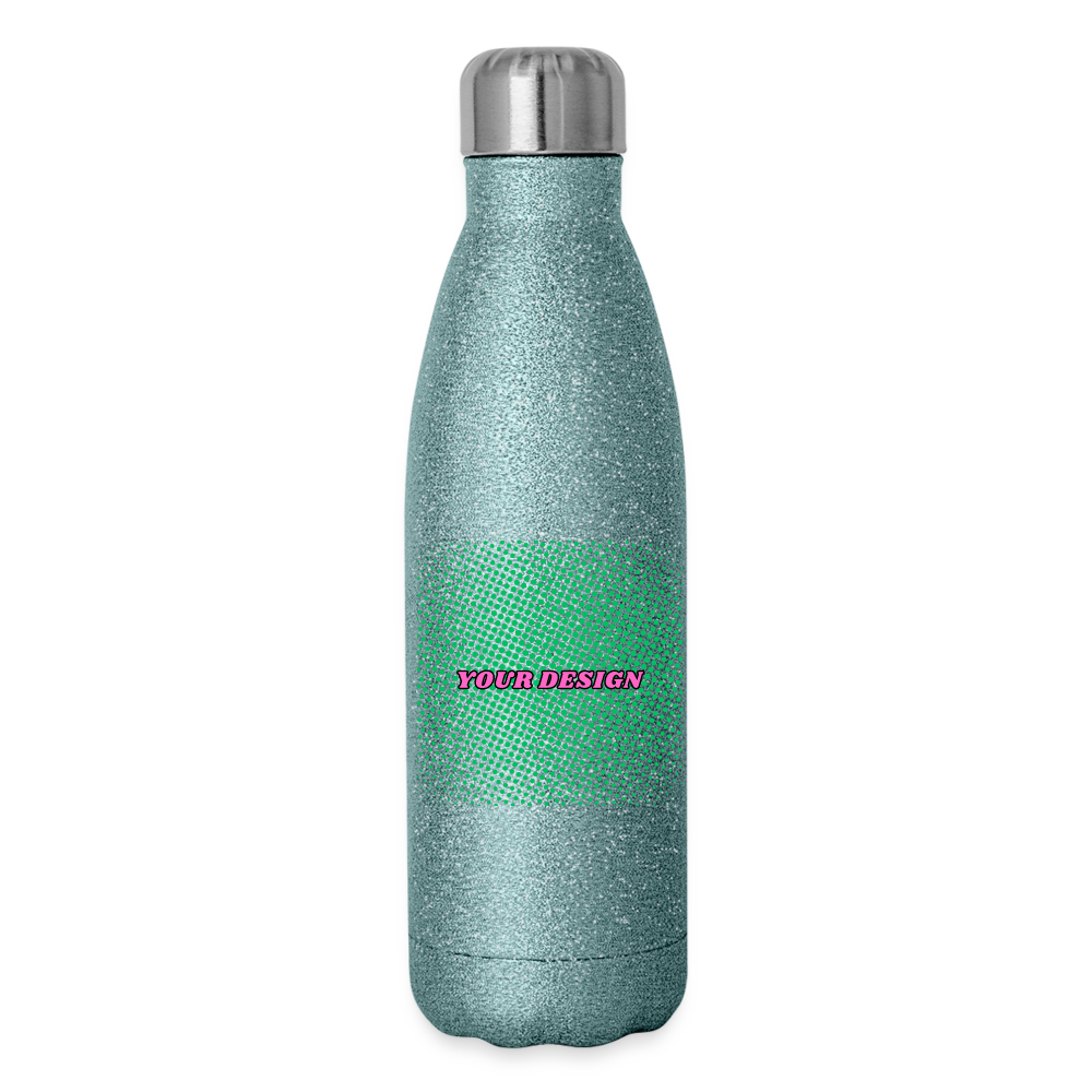 Insulated Stainless Steel Water Bottle - turquoise glitter