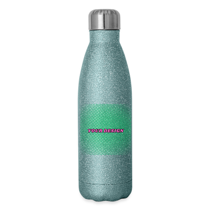 Insulated Stainless Steel Water Bottle - turquoise glitter