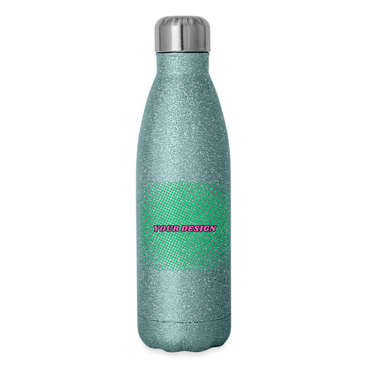 Insulated Stainless Steel Water Bottle - turquoise glitter