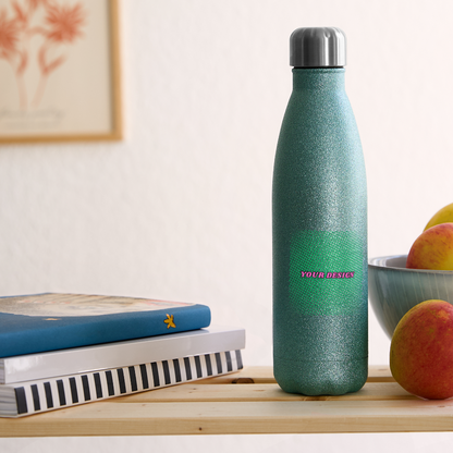 Insulated Stainless Steel Water Bottle - turquoise glitter