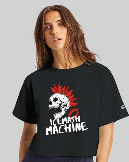 ICEMASH MACHINE | Women's Cropped Heritage Crewneck T-Shirt – Champion Black