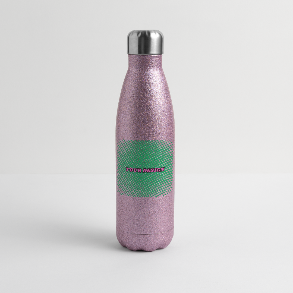 Insulated Stainless Steel Water Bottle - pink glitter