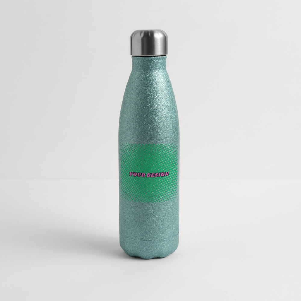 Insulated Stainless Steel Water Bottle - turquoise glitter