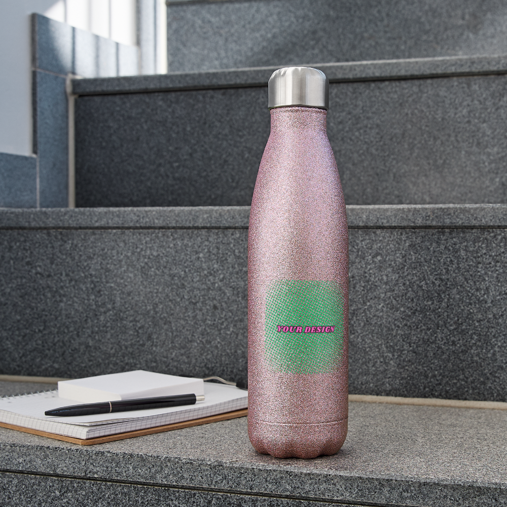 Insulated Stainless Steel Water Bottle - pink glitter