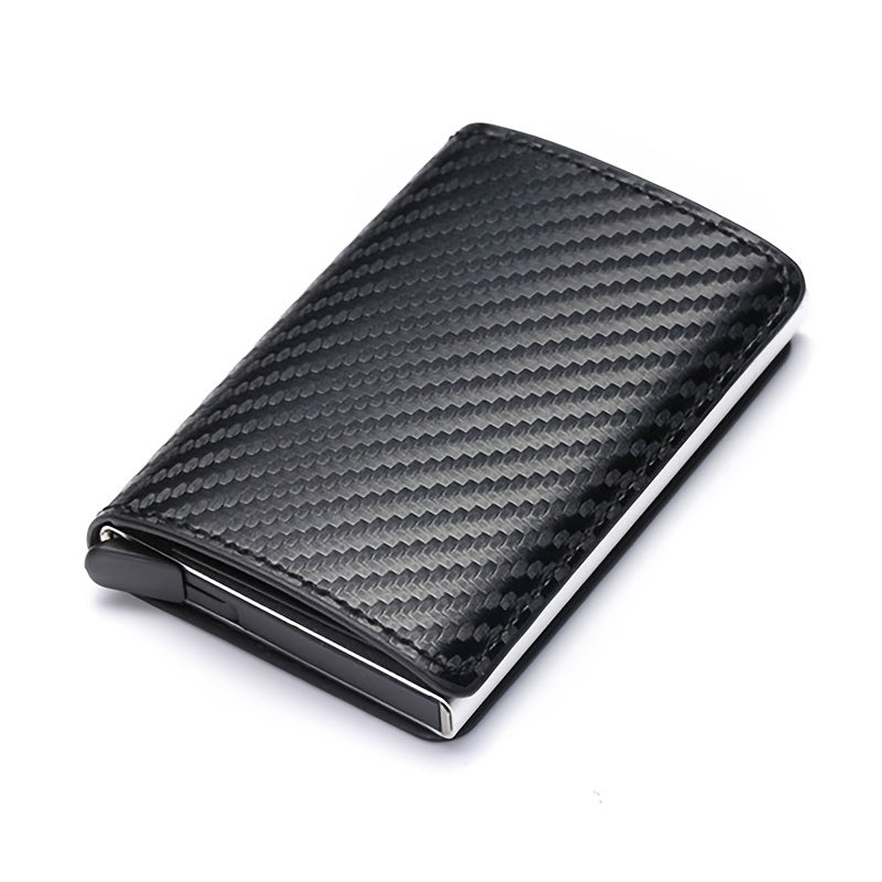 Men's Carbon Fiber Card Holder RFID Trifold Wallet