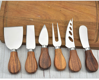 6-Piece Stainless Steel & Acacia Wood Cheese Knife Set  The Perfect Gift for Cheese Lovers