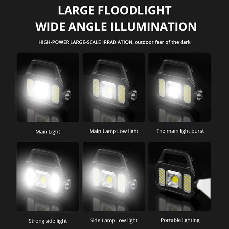 USB Rechargeable Flashlight Waterproof 6 Gear Torch Light Powerful Solar LED Light