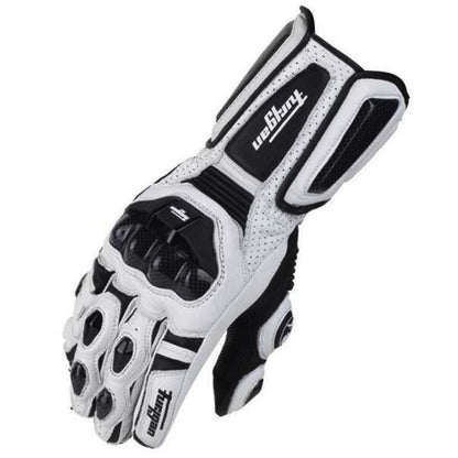 Product Title: Premium Motorcycle Leather Carbon Fiber Racing Gloves - Breathable, Anti-fall, Non-slip