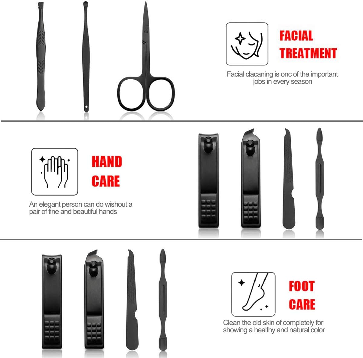 Professional Nail Tools  7-in-1 Manicure Set Nail Care Cutter Unisex Tool Kit