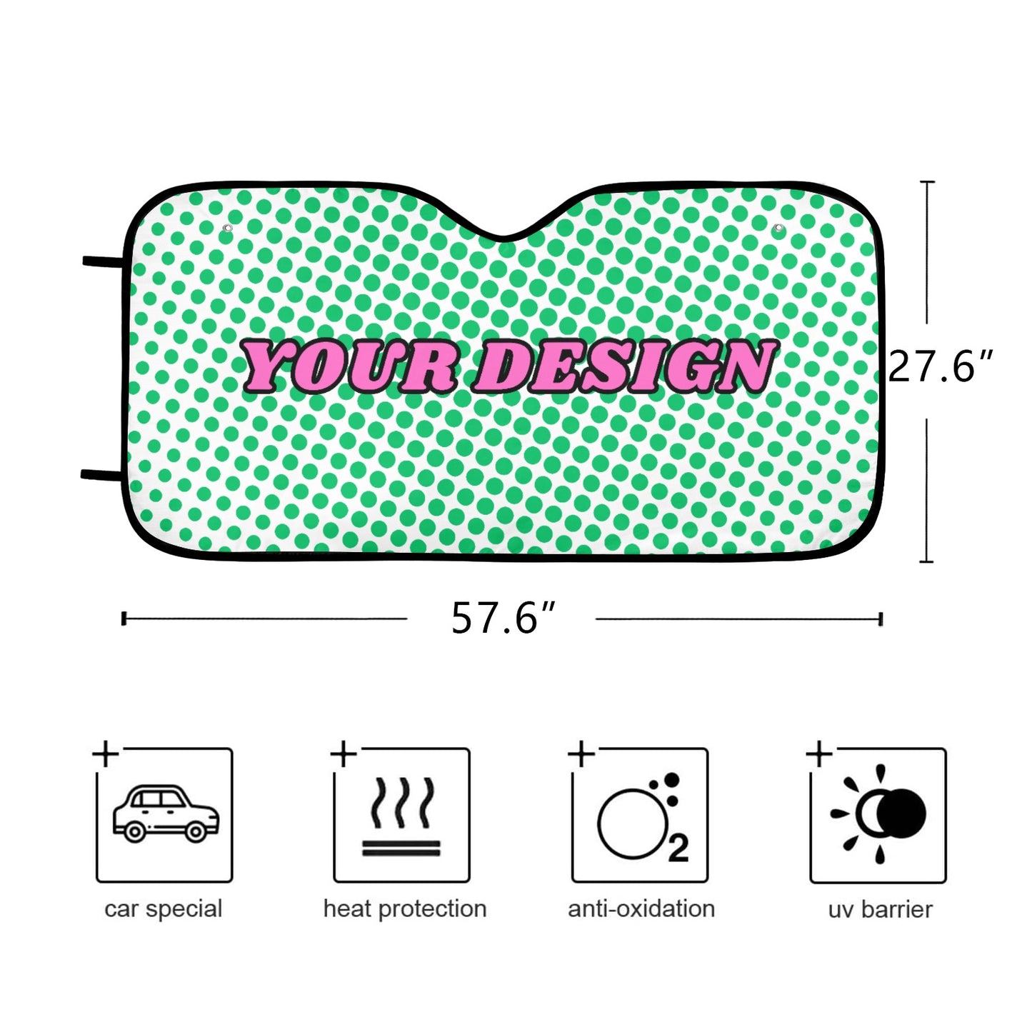 Auto Sun Shade 57.6" x 27.6"（145cm x 70cm ）