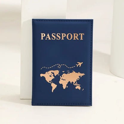 Stylish PU Leather Travel Passport Card Case - Securely Store Passport, Vaccine Card, and Travel Documents - Ideal for Couples and Families - Portable Flight Ticket Holder