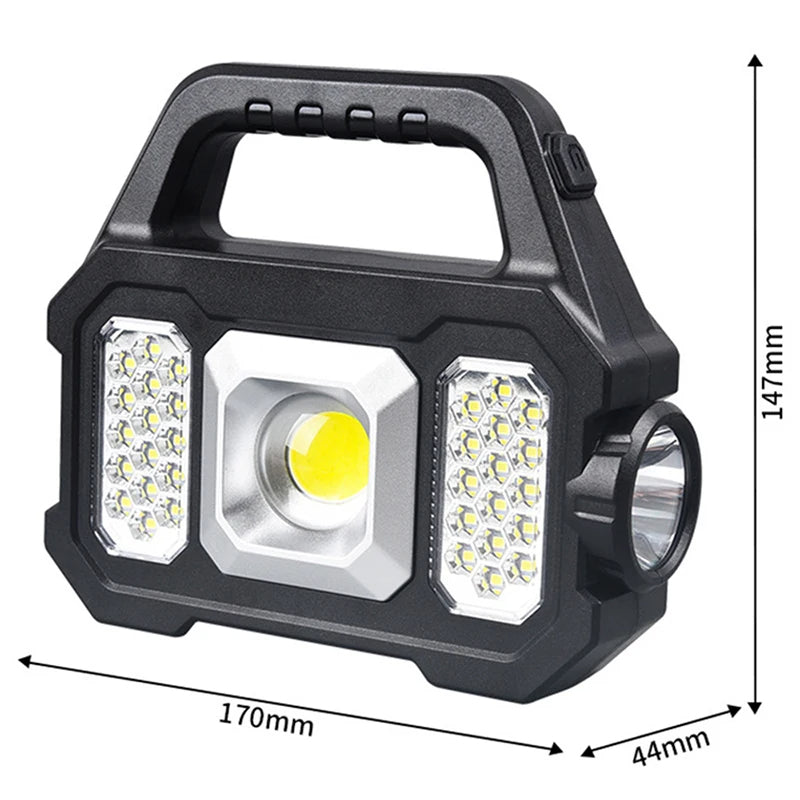 USB Rechargeable Flashlight Waterproof 6 Gear Torch Light Powerful Solar LED Light