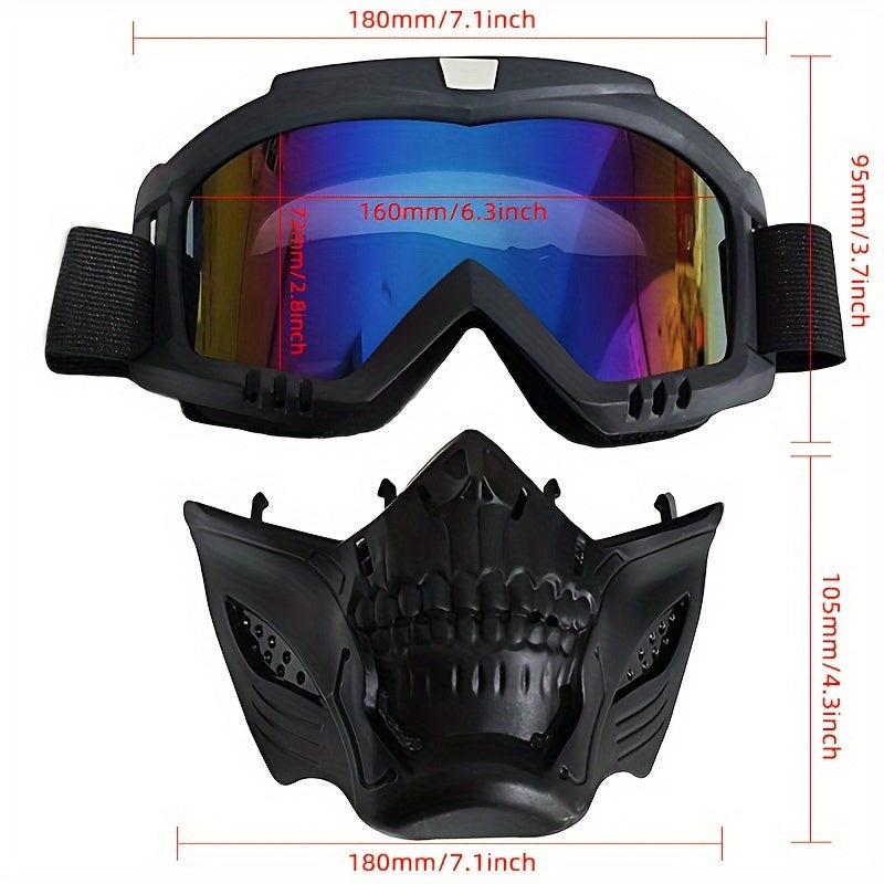 Skull Mask Windshields Riding Electric Vehicle Glasses Off Road Motorcycle CS Goggles Flying Sandproof Rider Windshields For Halloween