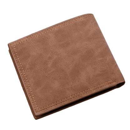 Men's Large Capacity Light Brown PU Leather Wallet with Coin Purse and Multiple Card Slots - Ideal Gift for Men