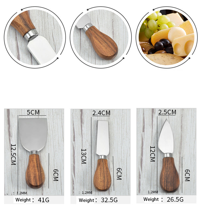 6-Piece Stainless Steel & Acacia Wood Cheese Knife Set  The Perfect Gift for Cheese Lovers