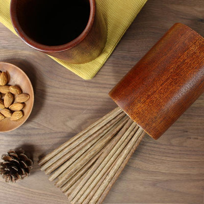 Vintage Wooden Chopsticks with Drain Tube Timeless Craftsmanship & Practical Storage