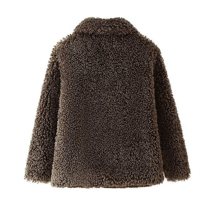 Women's Faux Fur Coat Elegant European & American Style Jacket for Any Occasion