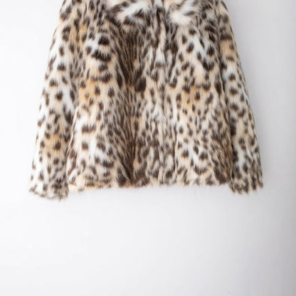 Women's Faux Fur Coat  Elegant Socialite-Style Jacket with Luxe Fur Effect