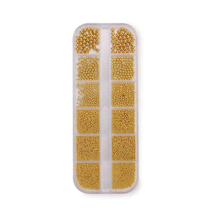 ✨ 0.6mm Mini Gold Nail Beads  Stainless Steel Caviar Beads for Elegant Nail Art & DIY Crafts ✨