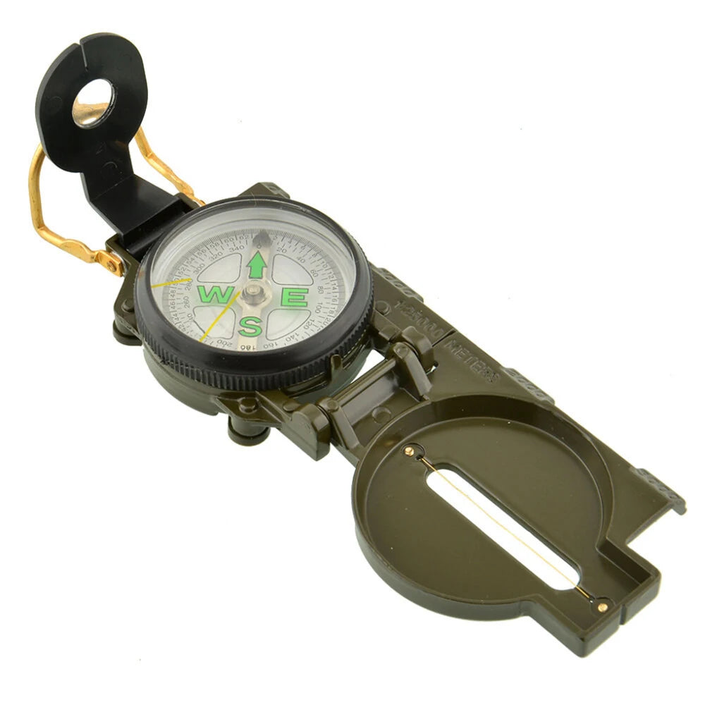 Portable Military Len Compass Folding Outdoor Camping Survival Tool with Precise Navigation for Army Green Hiking Expedition