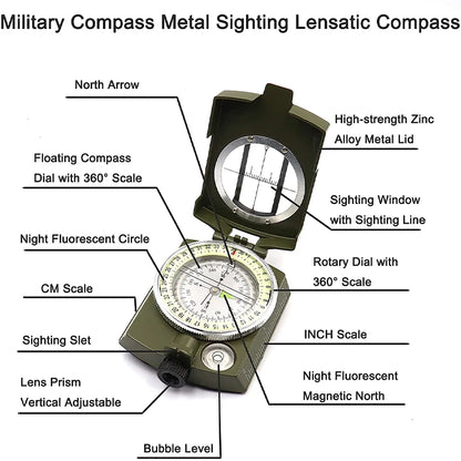 Waterproof Outdoor Compass for Hiking Camping and Orienteering Perfect Navigation Tool for Scout Kids