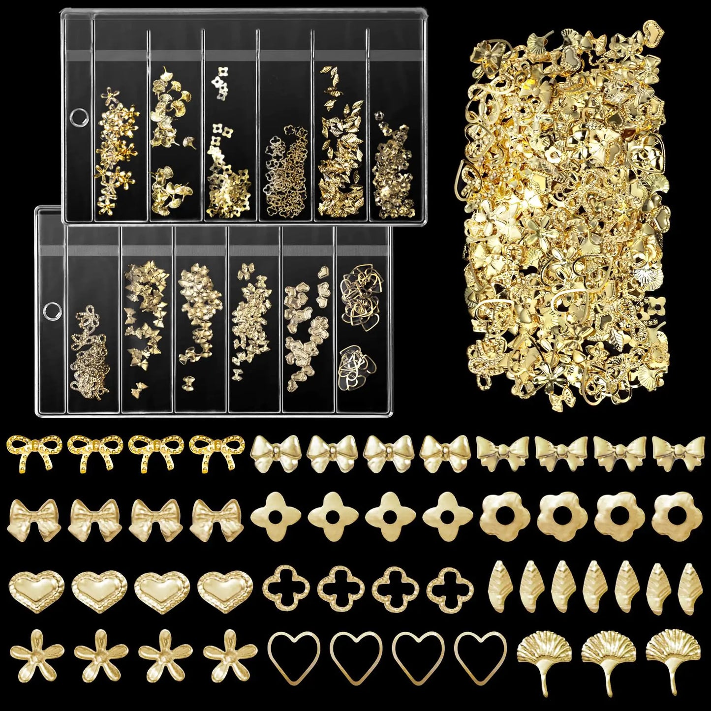 ✨ Gold Nail Studs & Rivet Charms – Luxury 3D Nail Art Jewelry for Stunning Designs ✨