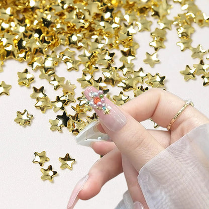 ✨ 1000PCS Mini Gold Star Nail Charms  Cute 3D Alloy Nail Gems for DIY Nail Art ✨