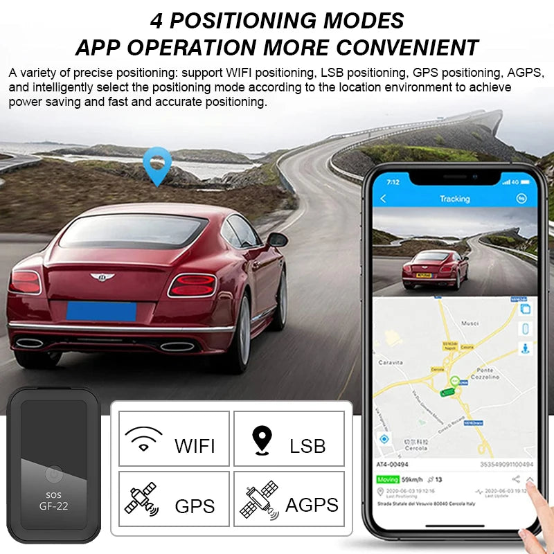 New GF-22 GPS Tracker Device Real Time Car Tracker Voice Control Mini Precise Positioning 2023 Anti-Lost Device Locator Device