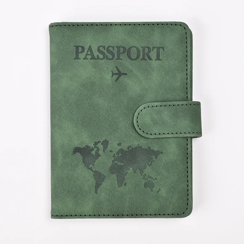 PU Leather Passport Cover Short Eye Catching Design Travel Wallet Protector Case With Credit Card Holder For Men and Women