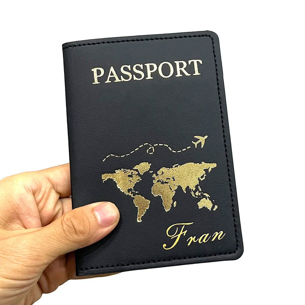 Cute Personalised Passport Cover for Couples with Names Engraved Short Eye Catching Design for Women