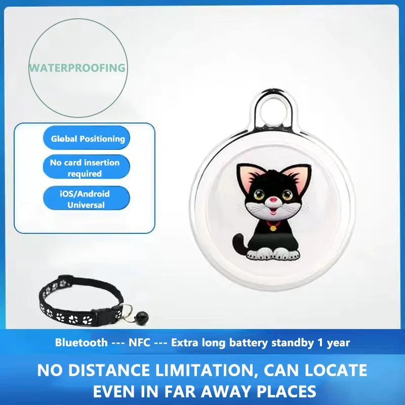 Waterproof GPS Tracker Bluetooth-Compatible Pet Anti-Lost Smart Wearable Dog Cat Collar with Real-Time Tracking