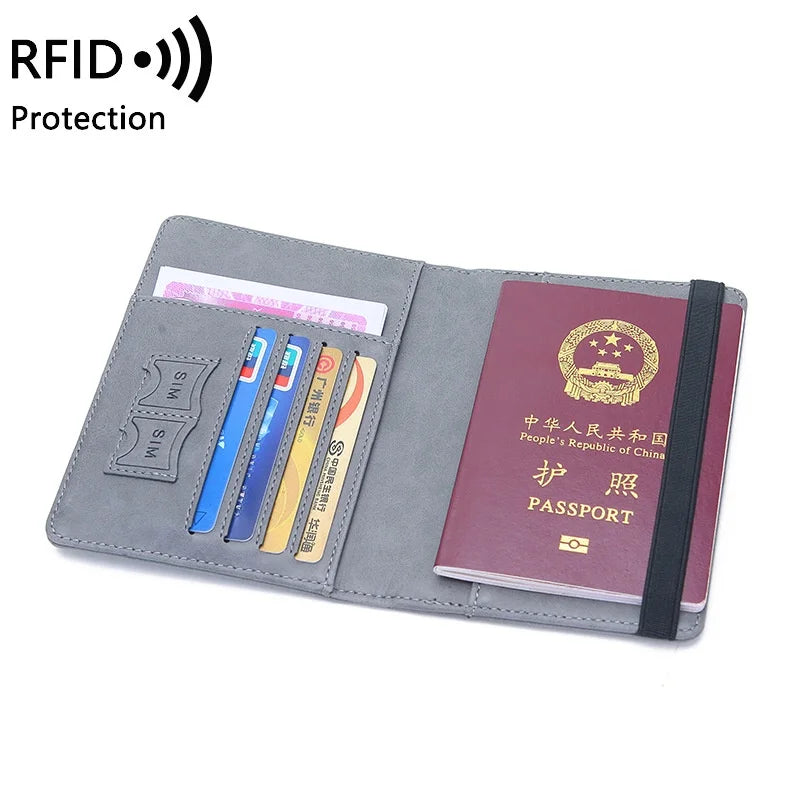 Engraved Name Passport Cover for Women Men Travel Credit Id Card Holder Case Wallet Short Eye Catching Design