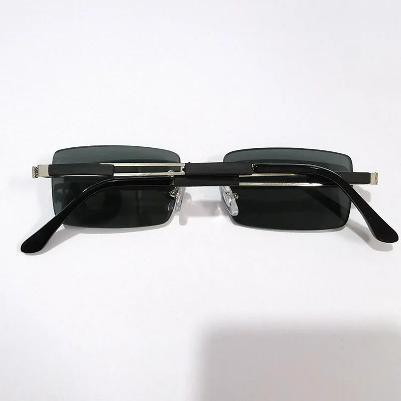 Crystal Stone Rimless Sunglasses - Vintage Business Classics