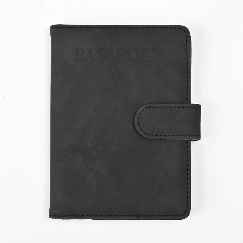 PU Leather Passport Cover Short Eye Catching Design Travel Wallet Protector Case With Credit Card Holder For Men and Women