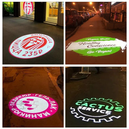 Custom Gobo Advertising Light Rersonnalisé Outdoor Waterproof IP67 Image Rotation  Led Logo Projector On Shop Entrance Floor