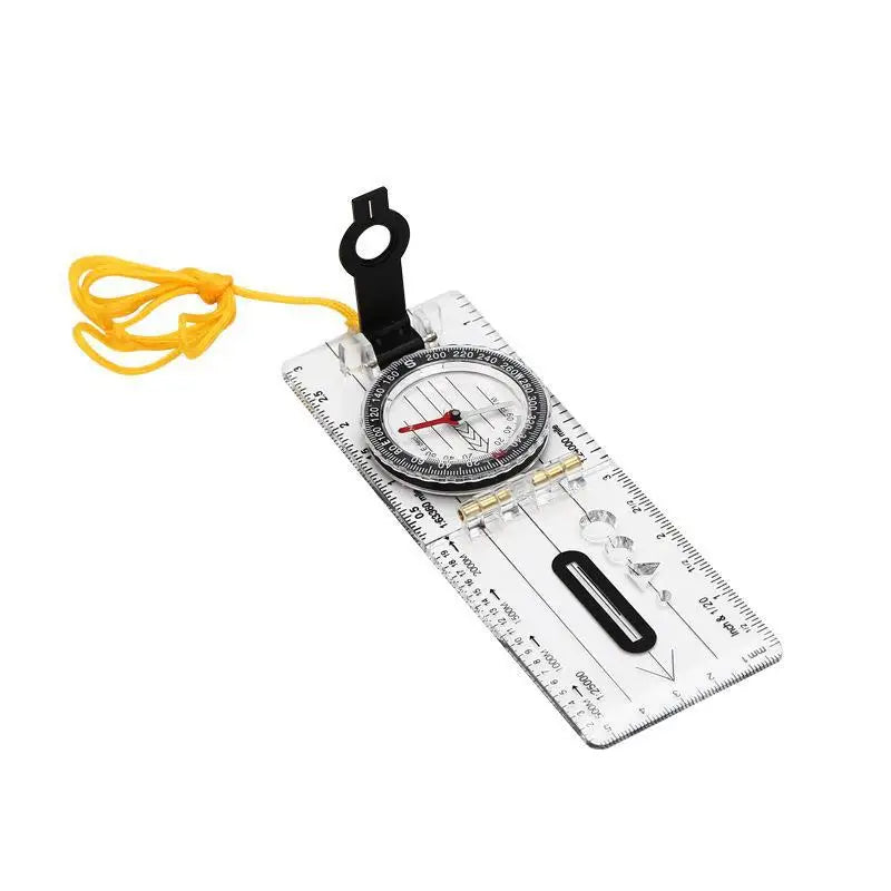 Multifunctional Folding Compass Waterproof Hiking Camping Survival Tool Mini Map Scale Ruler for Outdoor Activities