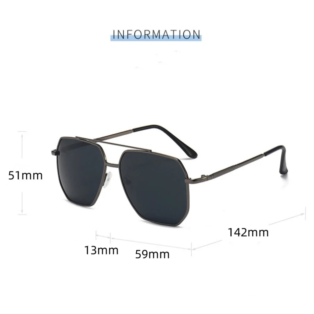 Fashion Men Sunglasses Pilot Classic Driving Sun Glasses Metal Frame Mirror Leisure Fishing Business Women Night Vision Eyewear