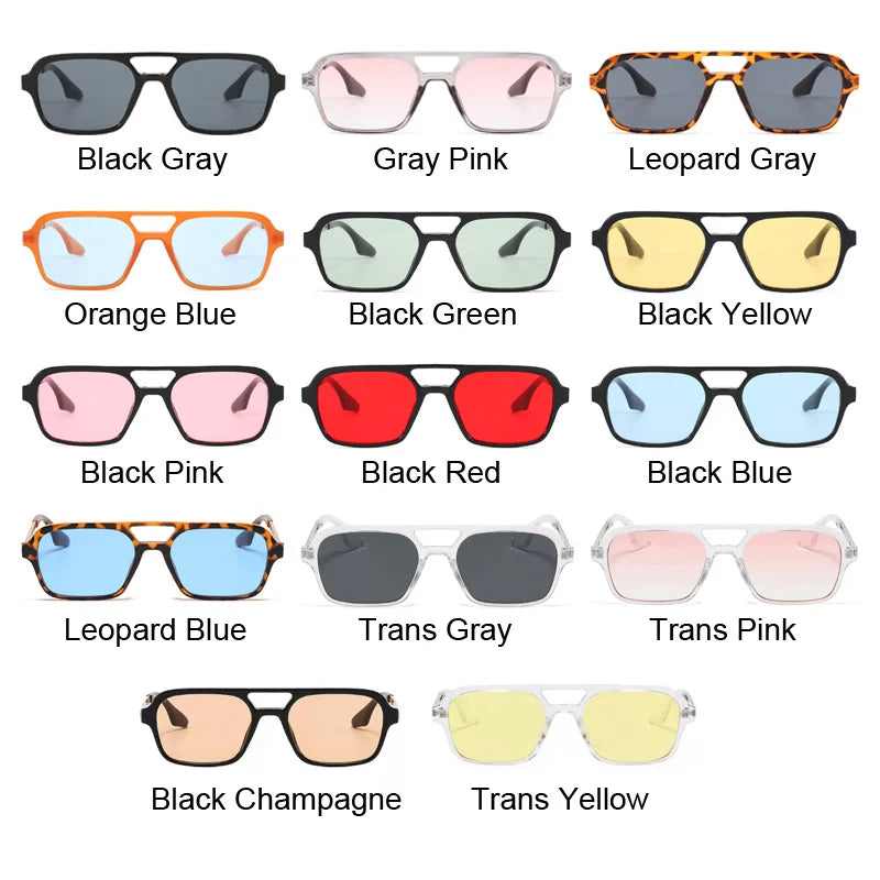 New Small Square Sunglasses - Retro Candy Colors for Women