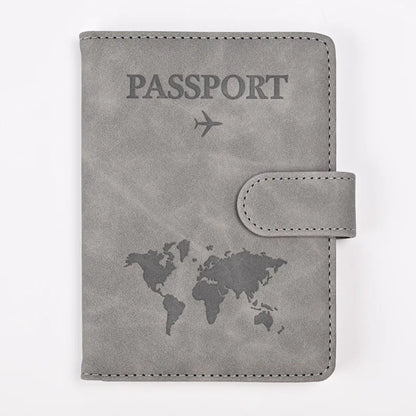 PU Leather Passport Cover Short Eye Catching Design Travel Wallet Protector Case With Credit Card Holder For Men and Women