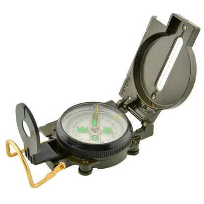 Portable Military Len Compass Folding Outdoor Camping Survival Tool with Precise Navigation for Army Green Hiking Expedition